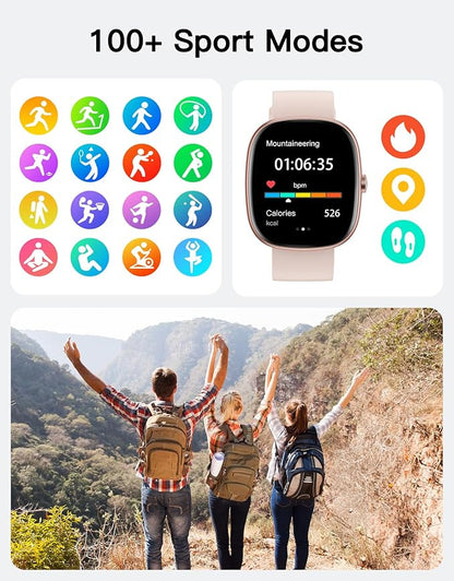 Fitness Tracker 2025 Ver. (Answer/Make Calls), 1.85" Smart Watch Fitness Watches for Women Men with