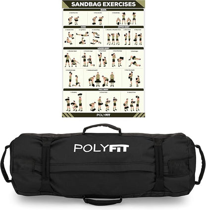 Polyfit Classic Sandbag - Heavy Duty Workout Sandbag for Fitness with 8 Gripping Handles for Sand