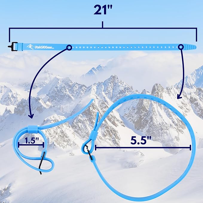 Utah SKI Gear 21" Strap with Aluminum Buckle - Weatherproof, UV-Resistant, Perfect for Securing