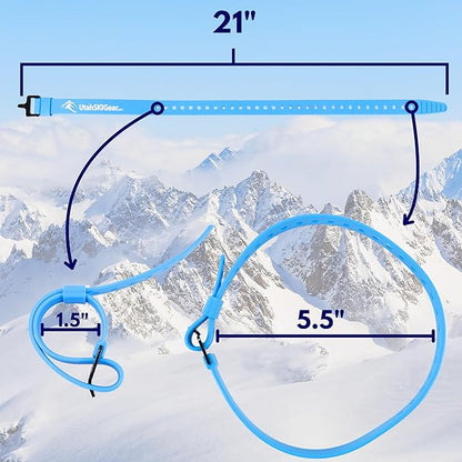 Utah SKI Gear 21" Strap with Aluminum Buckle - Weatherproof, UV-Resistant, Perfect for Securing