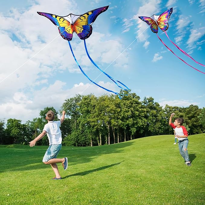 HONBO Butterfly Kites for Kids & Adults,55" x 28" Large Beginner Kite for Kids Ages 4-8,Easy to Fly