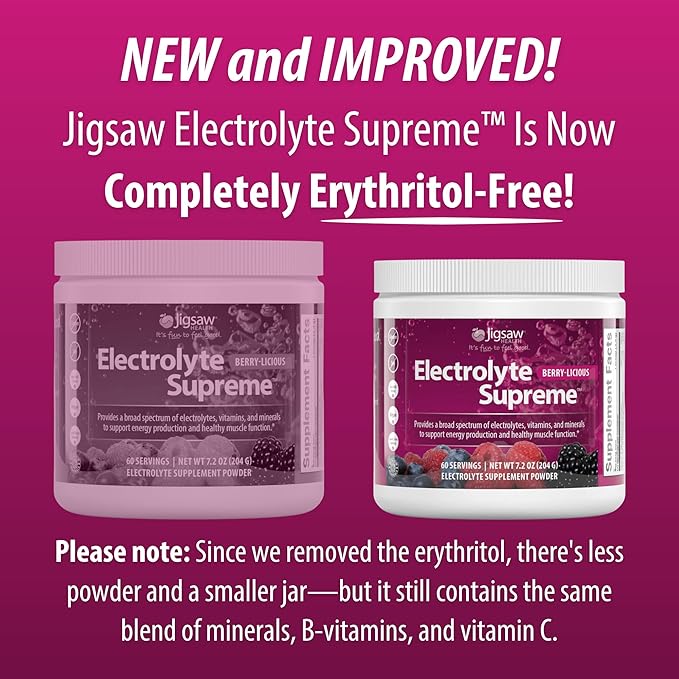 Jigsaw Health Electrolyte Supreme | Broad Spectrum of Electrolytes + Trace Minerals | Berry-Licious