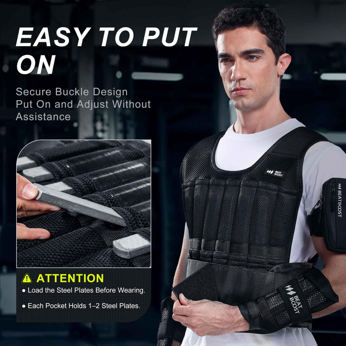 BeatBoost Weighted Vest 40LB Adjustable Body Vest Set for Men & Women