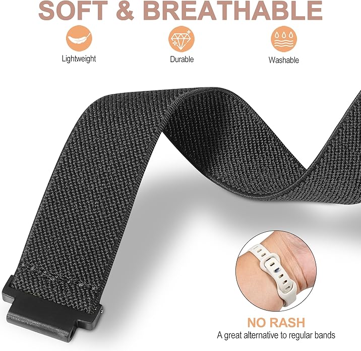 Elastic Nylon Watchband Compatible with Garmin Forerunner 235/220/230/620/630/735XT,Soft Adjustable