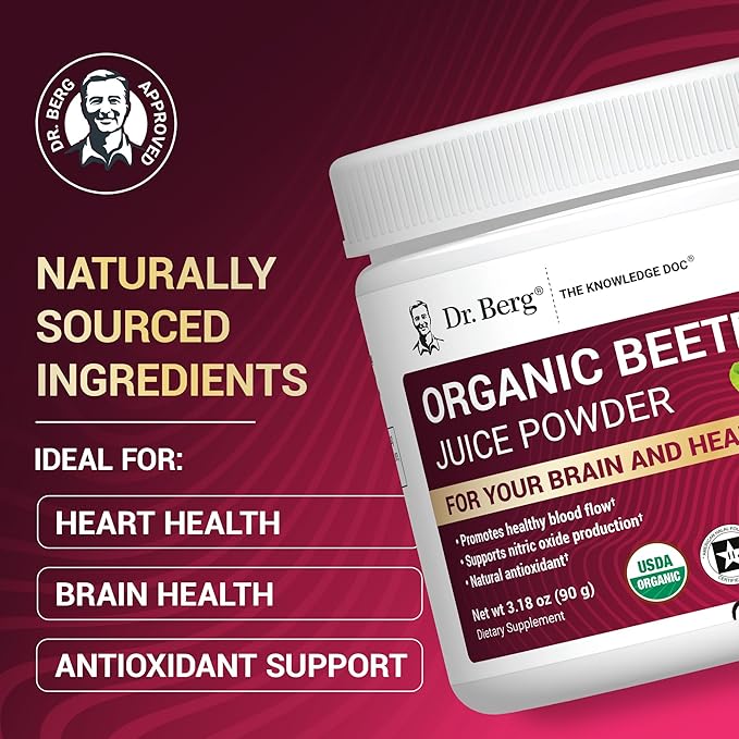 Dr. Berg Raw Organic Beet Powder from Real Earth-Grown Beets ??USDA Certified Organic Beet Root