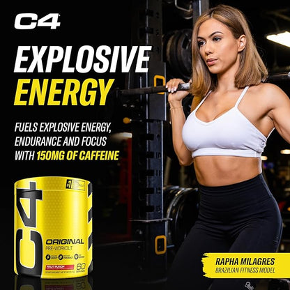 C4 Original Pre Workout Powder Fruit Punch - Vitamin C for Immune Support - Sugar Free Preworkout