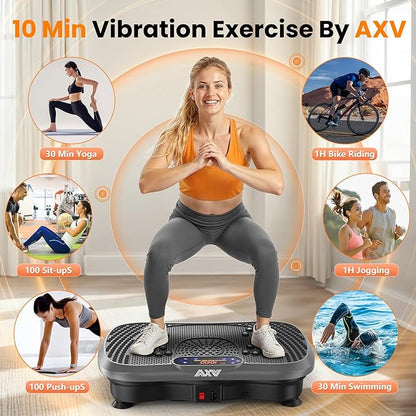 AXV Vibration Plate Fitness Platform Exercise Machine Vibrating Shaking Full Body Shaker Workout