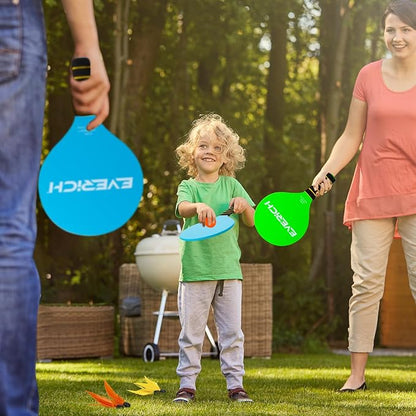 EVERICH TOY Paddle Ball Set, Badminton Set 4 Rackets, Great Gifts Easter Basket Stuffers for Kids