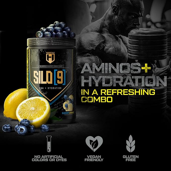 HOSSTILE SILO[9] Essential Amino Acids, EAA & BCAA Powder, Electrolyte Hydration Support, Enhance