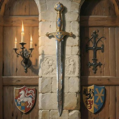2/Set Vertical Sword Wall Mount Sword Hanger Adjustable Sword Mount Dagger Axe Blade Display