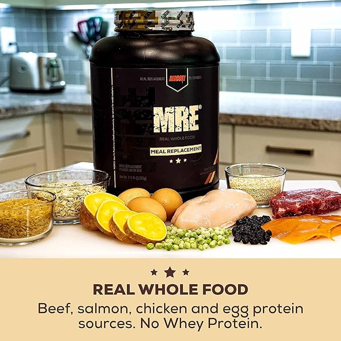 REDCON1 MRE Protein Powder, Oatmeal Chocolate Chip - Meal Replacement Protein Blend Made with MCT