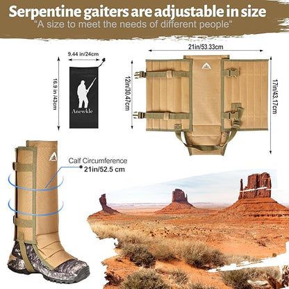 Snake Gaiters Waterproof Lower Legs Snake Guards Snake Guards Bite Protection Adjustable Snake