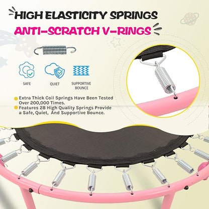 SkyBound 36 Inch Indoor Trampoline for Kids - Kids Trampoline Indoor with Handle - Toddler