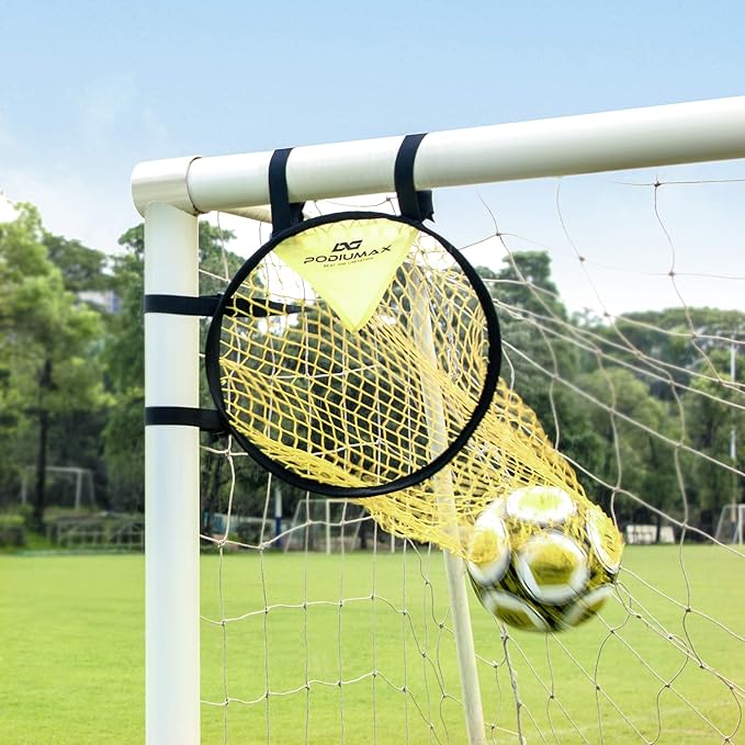 PodiuMax Top Bins Soccer Target Goal, Easy to Attach and Detach to The Goal, Set of 2, for Shooting