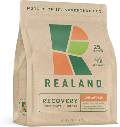 Whey Protein Isolate - Grass-Fed Protein Powder for Recovery - 22g of Protein - 17 Servings (One