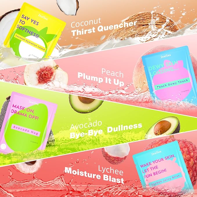 ZealSea Clean Beauty Face Masks Skincare, Minimalism 15 Ingredients Sheet Mask, Deep Hydration
