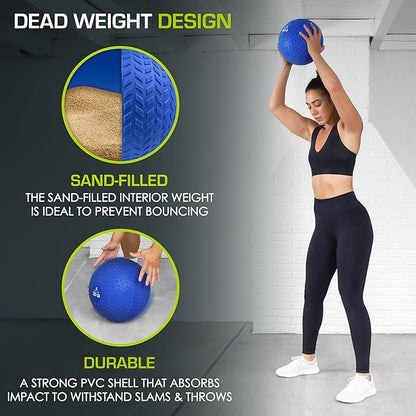 ProsourceFit Slam Medicine Balls 5, 10, 15, 20, 25, 30, 50lbs Smooth and Tread Textured Grip Dead