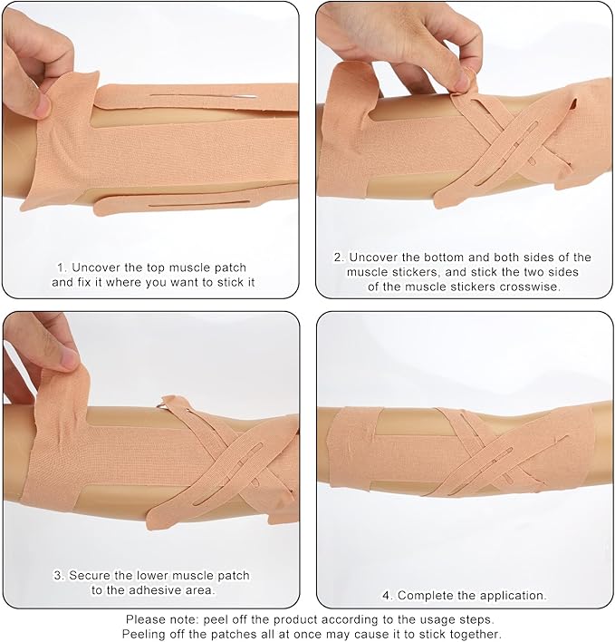 10pcs Shoulder Kinesiology Tapes, Premium Breathable Latex-Free Athletic Muscle Strips Shoulder
