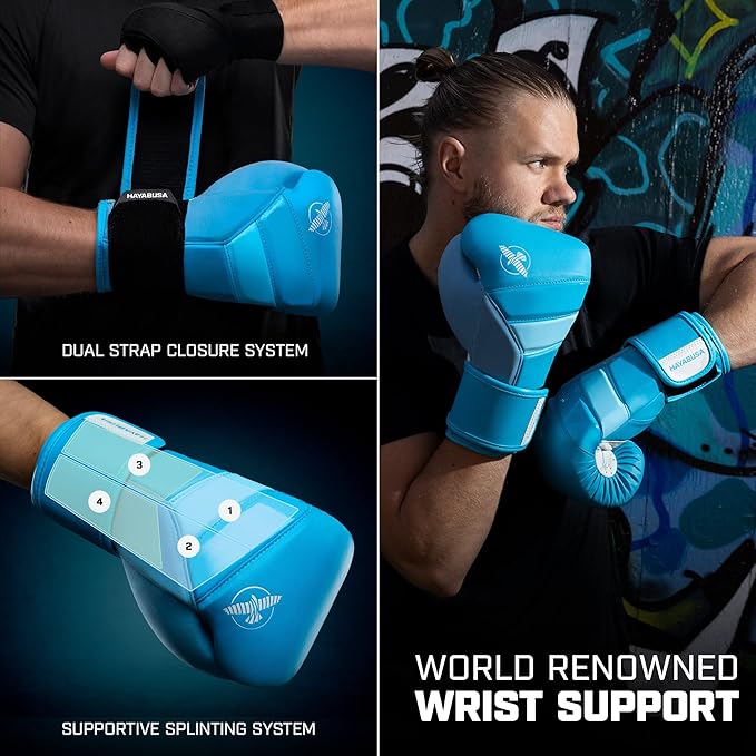 Hayabusa T3 Boxing Gloves for Men and Women Wrist and Knuckle Protection, Dual-X Hook and Loop