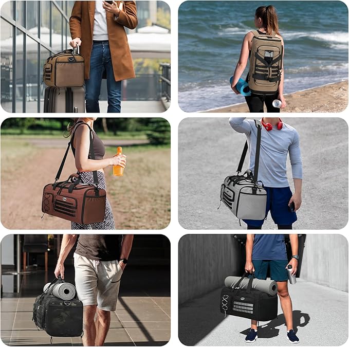 Bosstin Gym Bag for Men & Women,45L Travel Duffle Sports Duffel Bag Gym Weekender Overnight