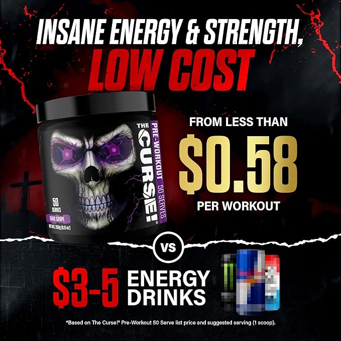 JNX SPORTS The Curse! Pre Workout Powder for Men & Women, Caffeine, Beta-Alanine, Creatine