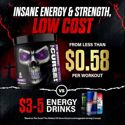 JNX SPORTS The Curse! Pre Workout Powder for Men & Women, Caffeine, Beta-Alanine, Creatine