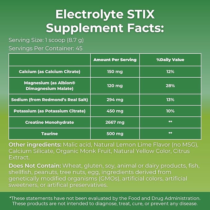 MYOXCIENCE Electrolyte STIX | Creatine Electrolyte Powder | Recovery from Exercise & Muscle