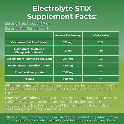 MYOXCIENCE Electrolyte STIX | Creatine Electrolyte Powder | Recovery from Exercise & Muscle