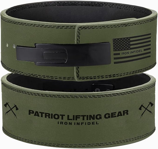 Weight Lifting Belt - Lever Gym Belt for Weightlifting, 10mm Leather Weight Belt for Men - 4 Inches