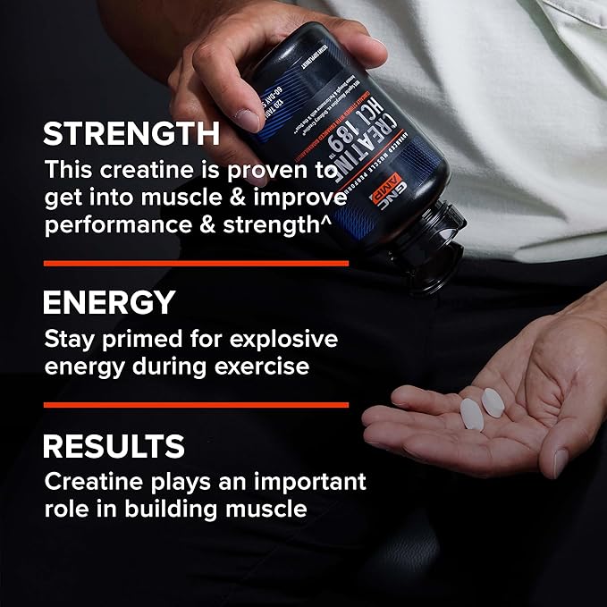 GNC AMP Creatine HCl 189, Targeted Muscle Builder and Recovery Supplement, Fast Absorbing