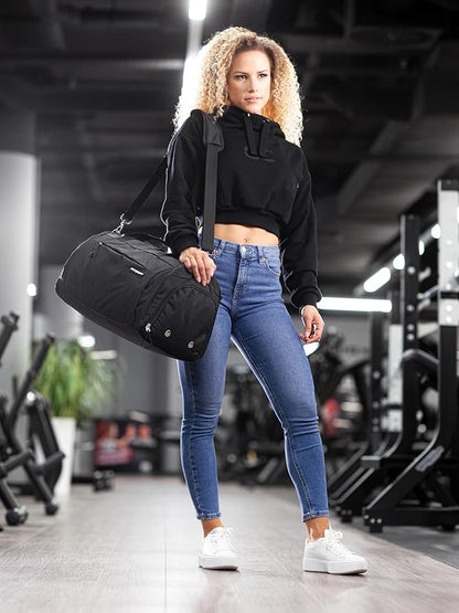 Fitgriff® Gym Bag for Men & Women with Shoe & Wet Compartment - Duffle Bag for Travel, Sports