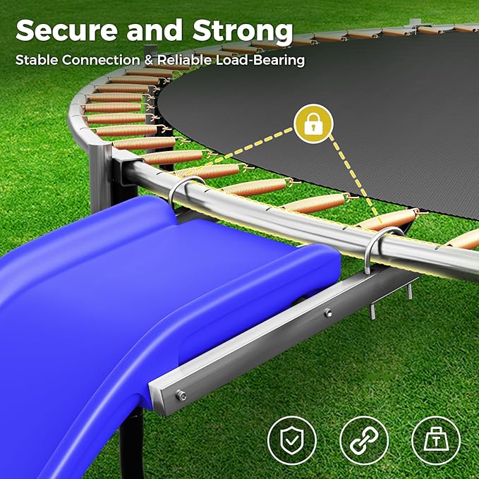 Plastic Trampoline Slide for 8-16FT, Heavy Duty Outdoor Slide for Trampoline, Safe Trampoline