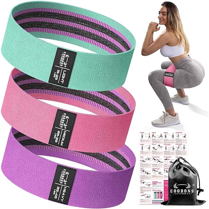 Fabric Resistance Bands for Working Out - Exercise Bands for Women and Men, Booty Bands for Legs