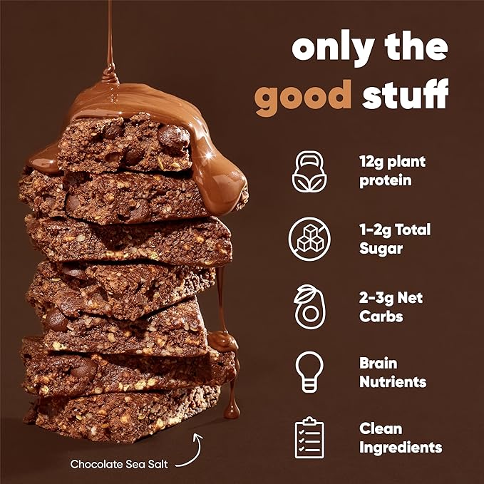 IQBAR Brain and Body Plant Protein Bars - Chocolate & Fruit Variety - 24-Count Low Carb - Gluten