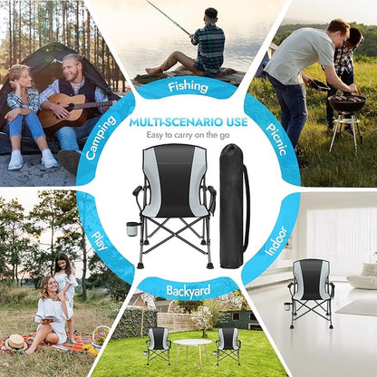 2 Pack Oversized Folding Camping Chair for Adults, Supports 450 LBS Camping Chairs, Heavy Duty