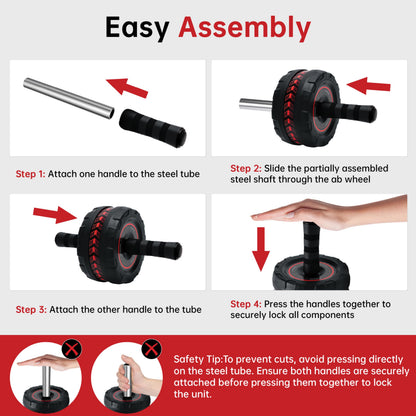 SaintCos Ab Roller Wheel for Abs Workout - Core Strength Training Equipment for Home Gym with Knee