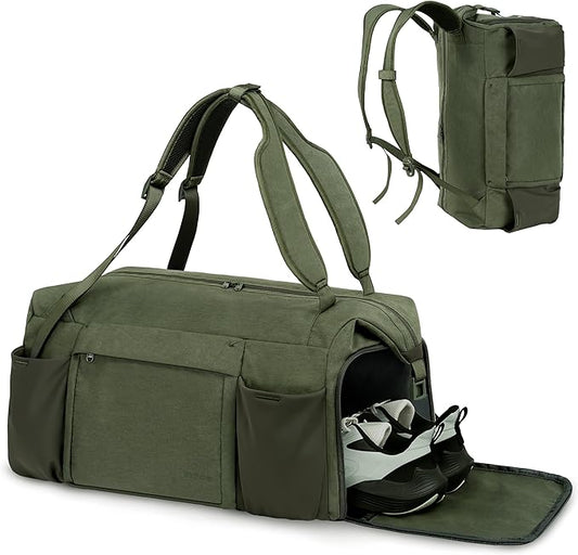 Gym Bag for Men with Shoes Compartment and Wet Pocket Convertible Duffle Bag and Gym Backpack
