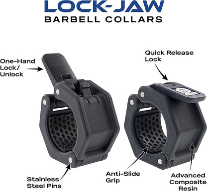 Lock-Jaw Sport Olympic Barbell Collar - Quick Release Barbell Clamp (Blue)