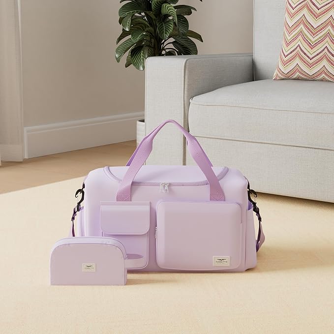FIORETTO Women's Gym Duffle Bag with Shoes Compartment, 37L Capacity, Ideal for Travel, Gym
