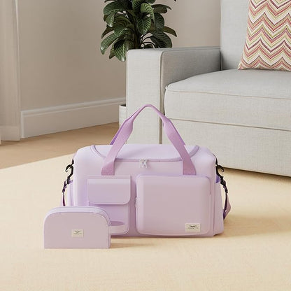 FIORETTO Women's Gym Duffle Bag with Shoes Compartment, 37L Capacity, Ideal for Travel, Gym
