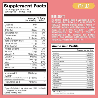 Fitmingo Vegan Protein Powder with Inositol, Collagen Boosters, Hyaluronic Acid and Vitamins | Low