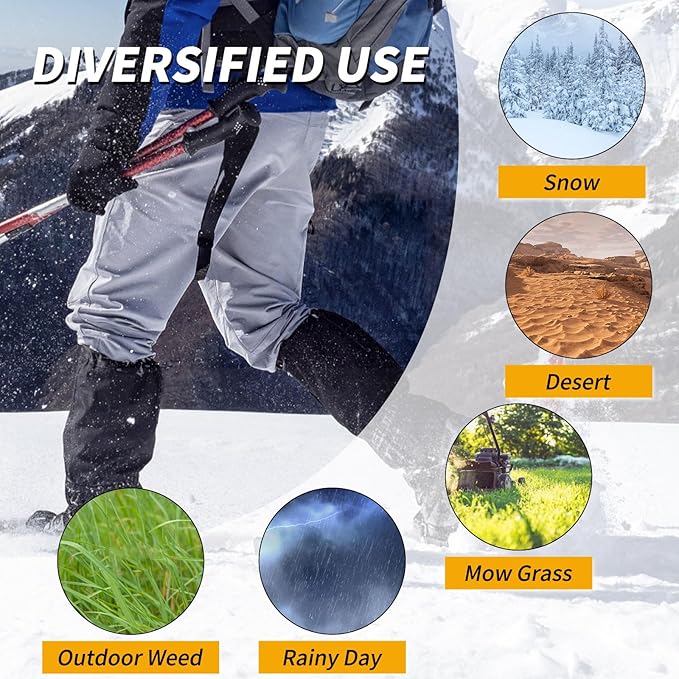 Leg Gaiters 100% Waterproof Adjustable Shoe Snow Boot Guard Gators for Hiking Shoe Cover Hunting