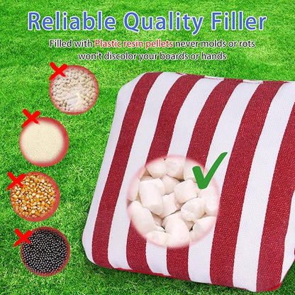 EunHo Dual Sided Cornhole Bags Regulation Set of 8 Professional Cornhole Bean Bags Slick and Stick