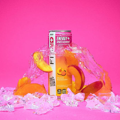 FITAID ENERGY, 200mg Natural Caffeine, Keto, Peach Mandarin, Optimum Performance Formula: BCAAs