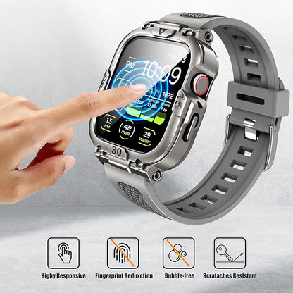 Dsytom Waterproof Case with Band Compatible for Apple Watch Band 46mm 45mm 44mm 42mm(S11/10) 41mm