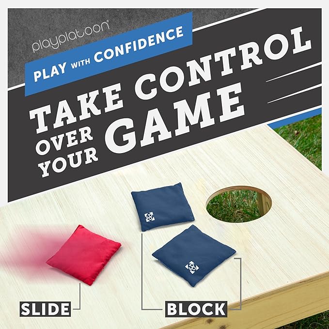 Professional Cornhole Bags - Set of 8 Regulation All Weather Double Sided - Sticky Side/Slick Side