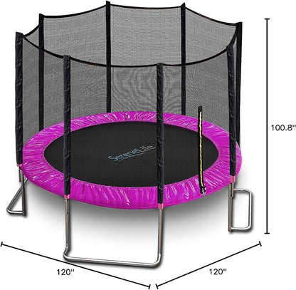 Serenelife 12FT 10FT 8FT Recreational Trampolines with Enclosure Net and Ladder and Anti-Rust