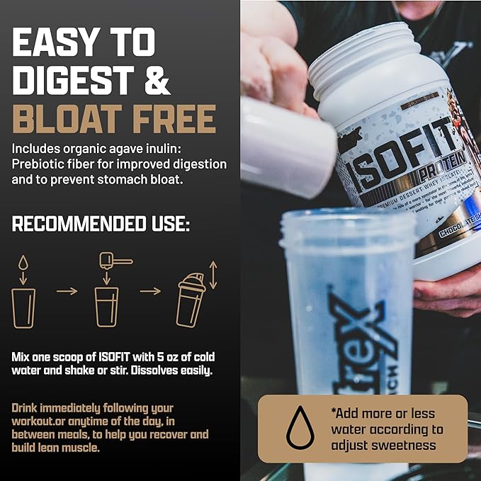 Nutrex Research IsoFit Chocolate Whey Isolate Protein Powder 100% Whey Protein Isolate | Muscle