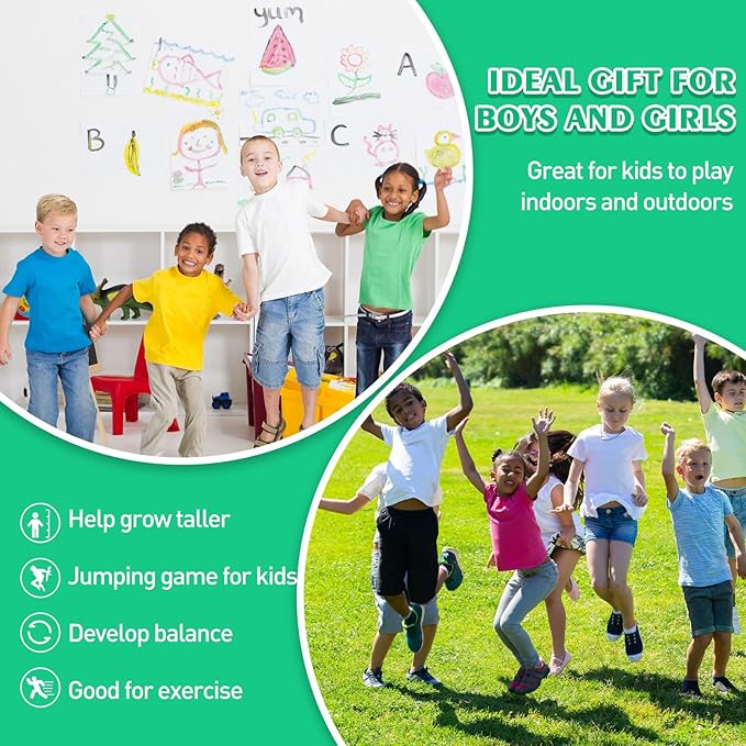 Layhit 2 Pcs Pogo Jumper with Handle for Kids Pump Pogo Ball Stick Jumper Balance Bounce Ball with