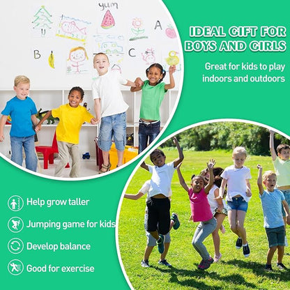 Layhit 2 Pcs Pogo Jumper with Handle for Kids Pump Pogo Ball Stick Jumper Balance Bounce Ball with